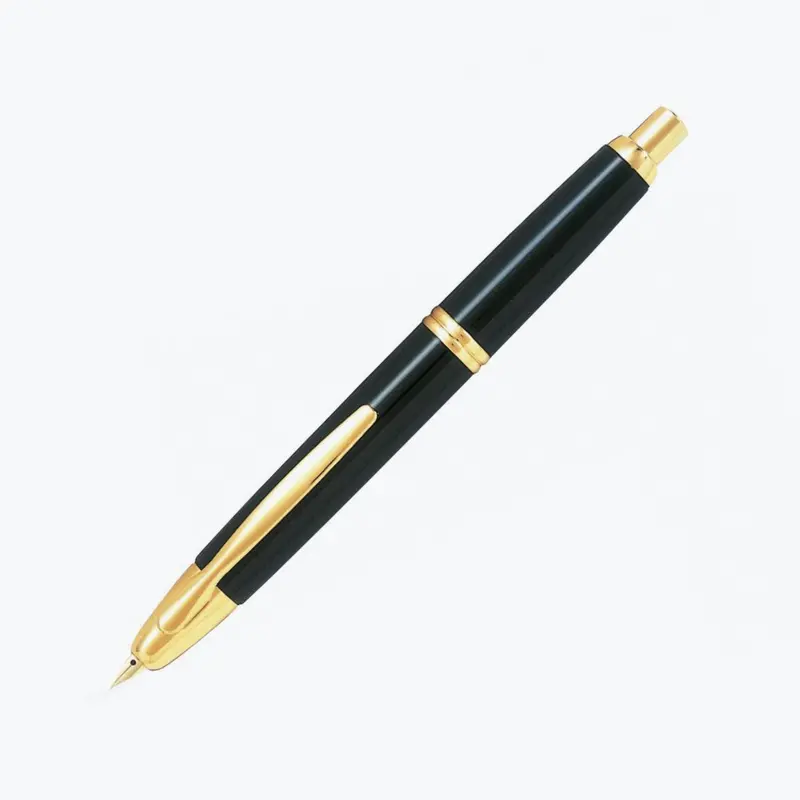 Pilot - Fountain Pen - Capless - Black (Gold Trim) 1
