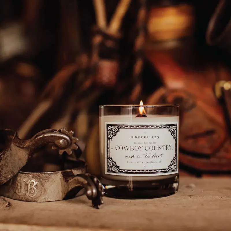 R. Rebellion Cowboy Country Candle 8 Oz. 1