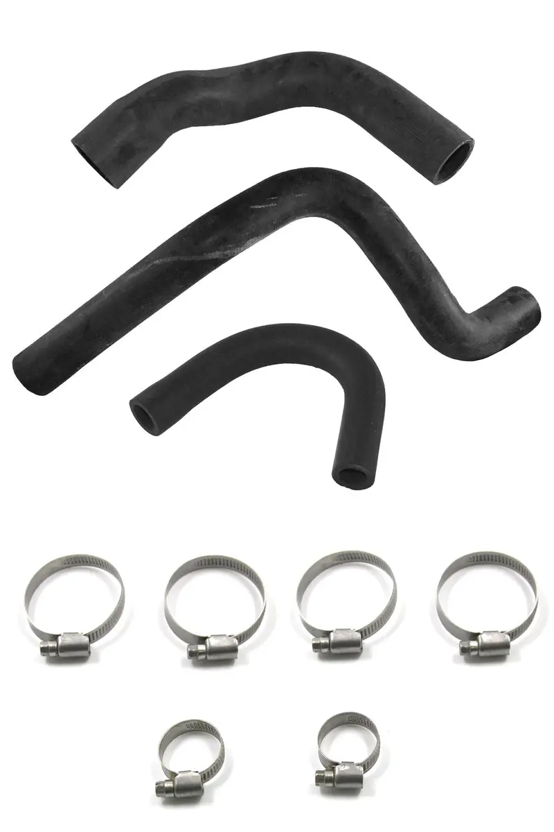 Radiator Hose Kit, Rubber W/Smooth Inner Lining Stainless Clamps, 1967-78 Amc V-8 & 1972-87 Jeep V-8 1