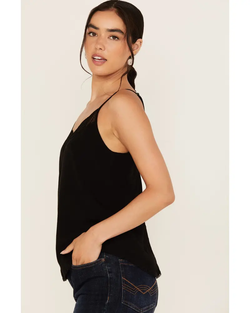 Randa Solid Lace Trim Cami Tank 2