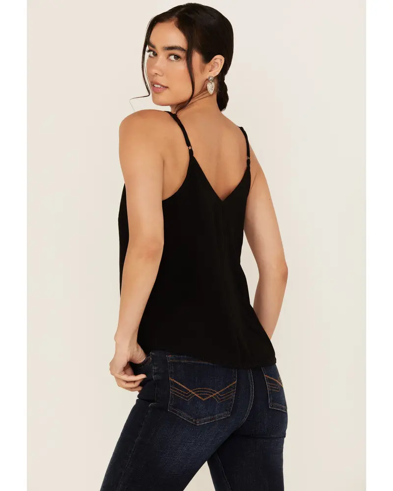 Randa Solid Lace Trim Cami Tank 4