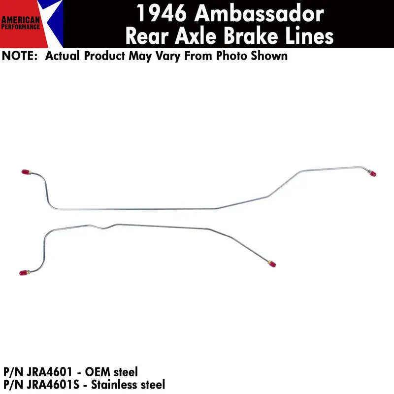 Rear Axle Brake Line, 2-Piece, 1946 Amc Ambassador (Oe Steel Or Stainless) Drop Ships In Approx. 4-6 Weeks 1