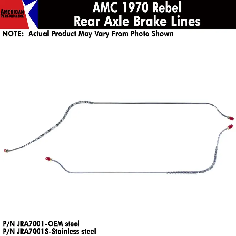 Rear Axle Brake Line, 2-Piece, 1970 Amc Rebel (Oe Steel Or Stainless) Drop Ships In Approx. 4-6 Weeks 1