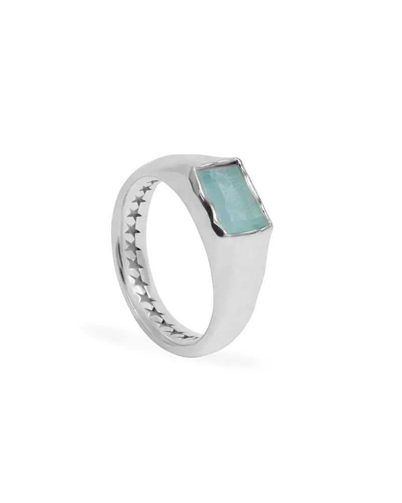 Rectangular Blue Stone Ring 1
