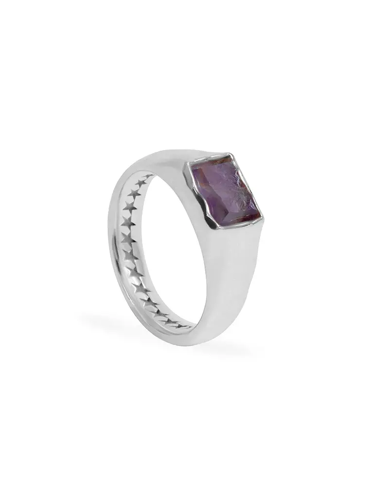 Rectangular Purple Stone Ring 1