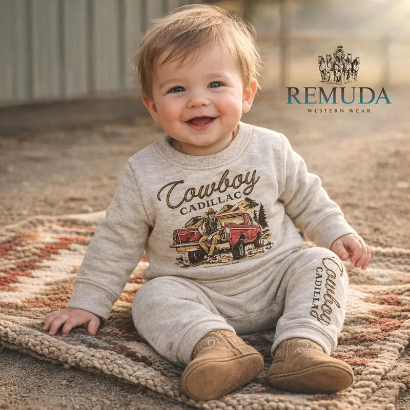 Remuda Cowboy Cadillac - Infant Western 2 Piece Sweatsuit 1