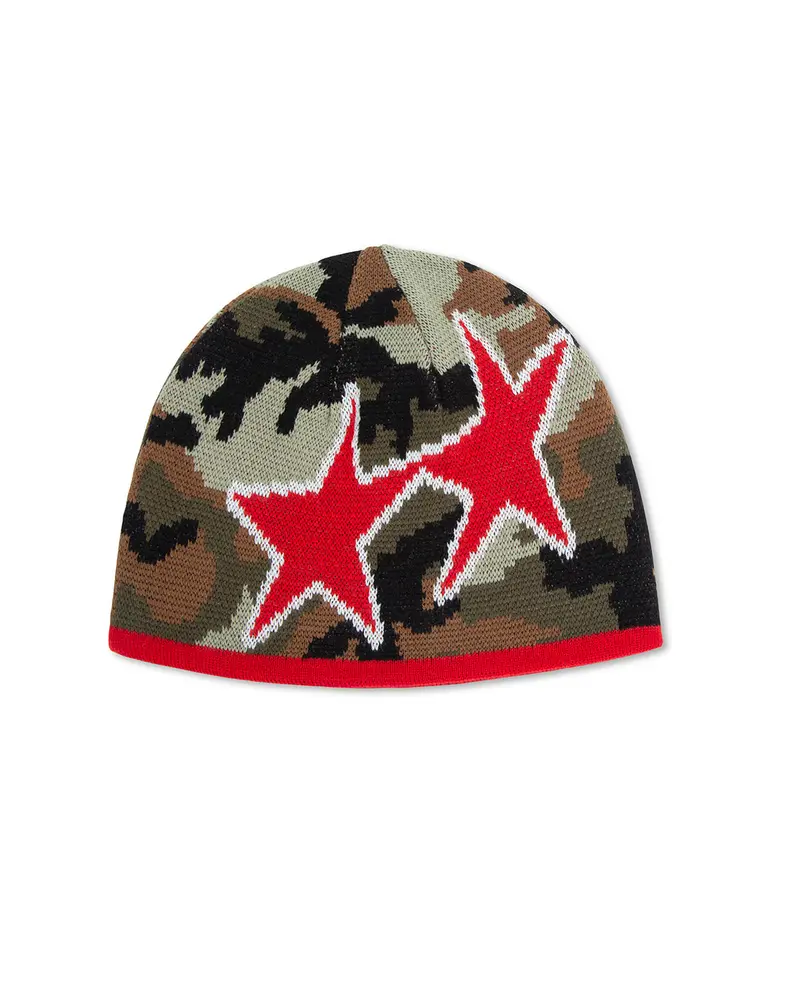 Reversible Icon Camo/Red Beanie 1