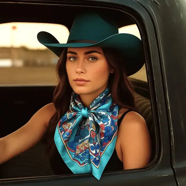 Rodeo Drive Blue Multi Pattern Wild Rag - Wr1015 1
