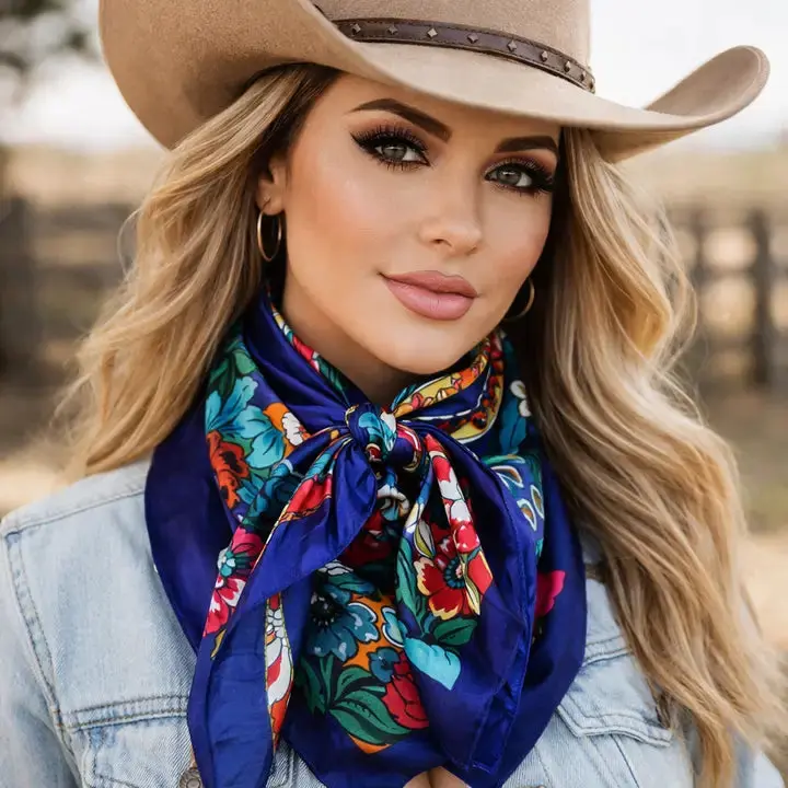 Rodeo Drive Cream & Red Four Leaf Clover Wild Rag/Scarf - Wr323 1