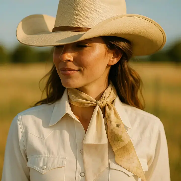 Rodeo Drive Green & Cream Western Skinny Mini Wild Rag Cowgirl Necktie - Tw105 1