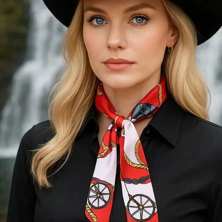 Rodeo Drive Red Western Skinny Mini Wild Rag Scarf Cowgirl Necktie - Tw322 1