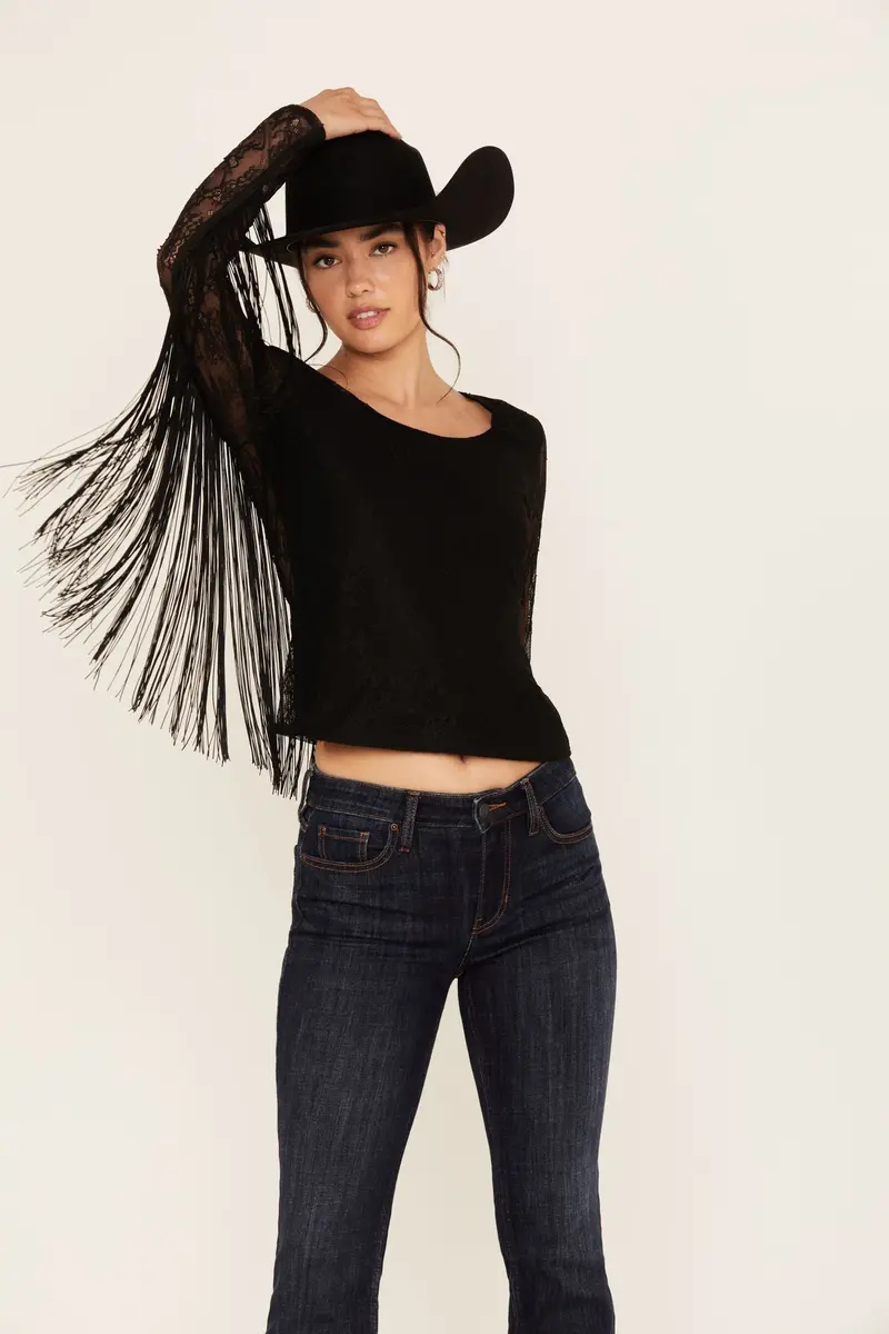Russello Lace Fringe Long Sleeve Shirt 1