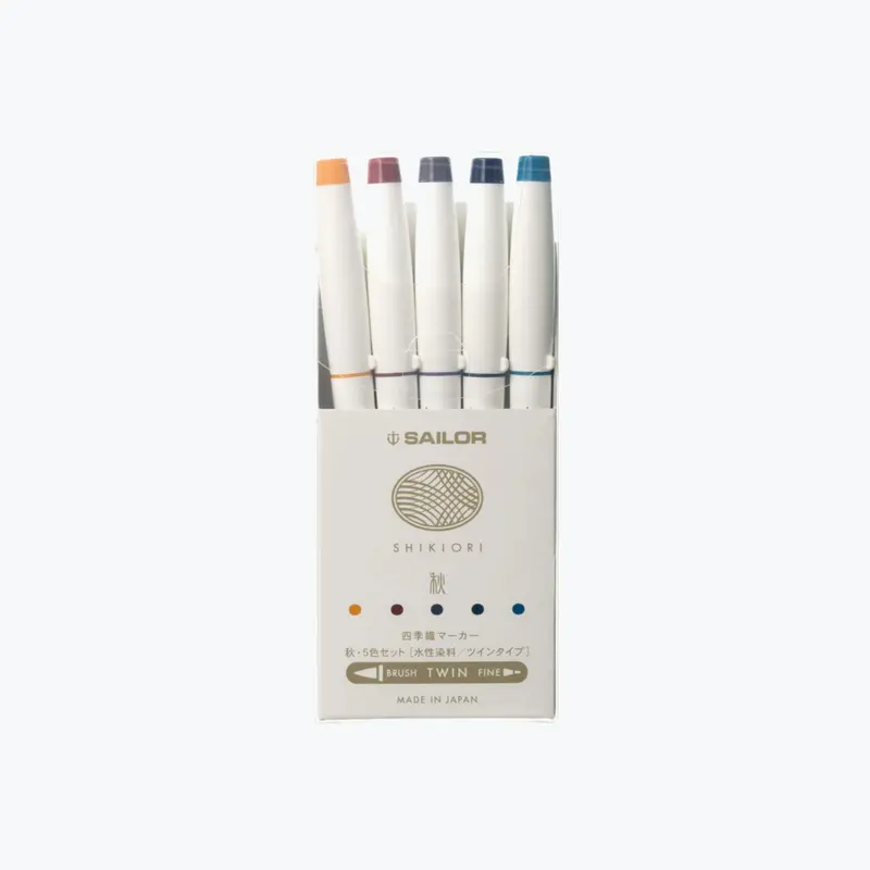 Sailor - Brush Pens - Shikiori - Set Of 5 - Autumn 1