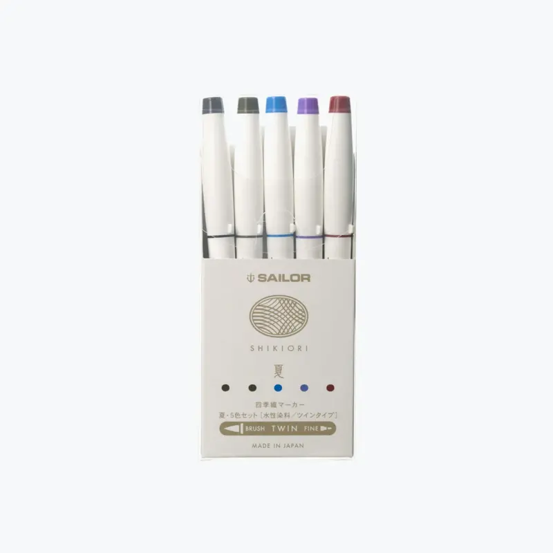 Sailor - Brush Pens - Shikiori - Set Of 5 - Summer 1
