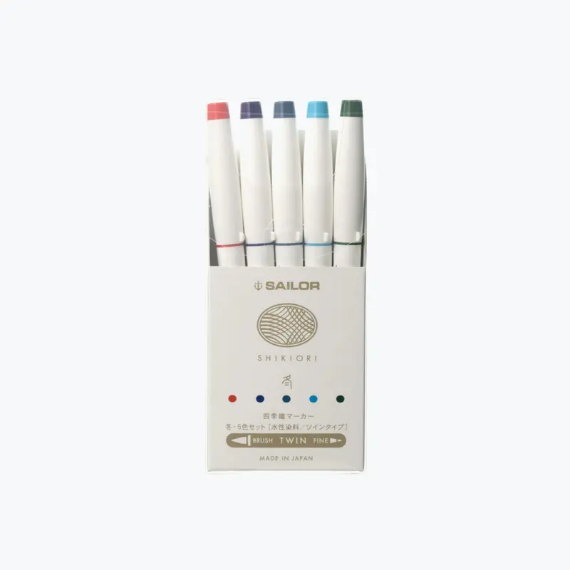 Sailor - Brush Pens - Shikiori - Set Of 5 - Winter 1