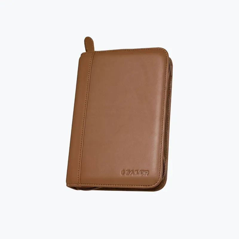 Sailor - Pen Case - Leather - 5 Slot - Tan <Outgoing> 1