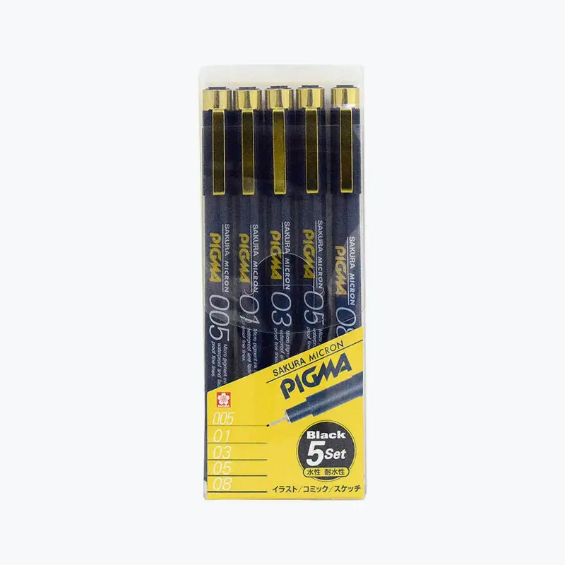 Sakura - Fineliner - Pigma Micron - Black - Pack Of 5 1