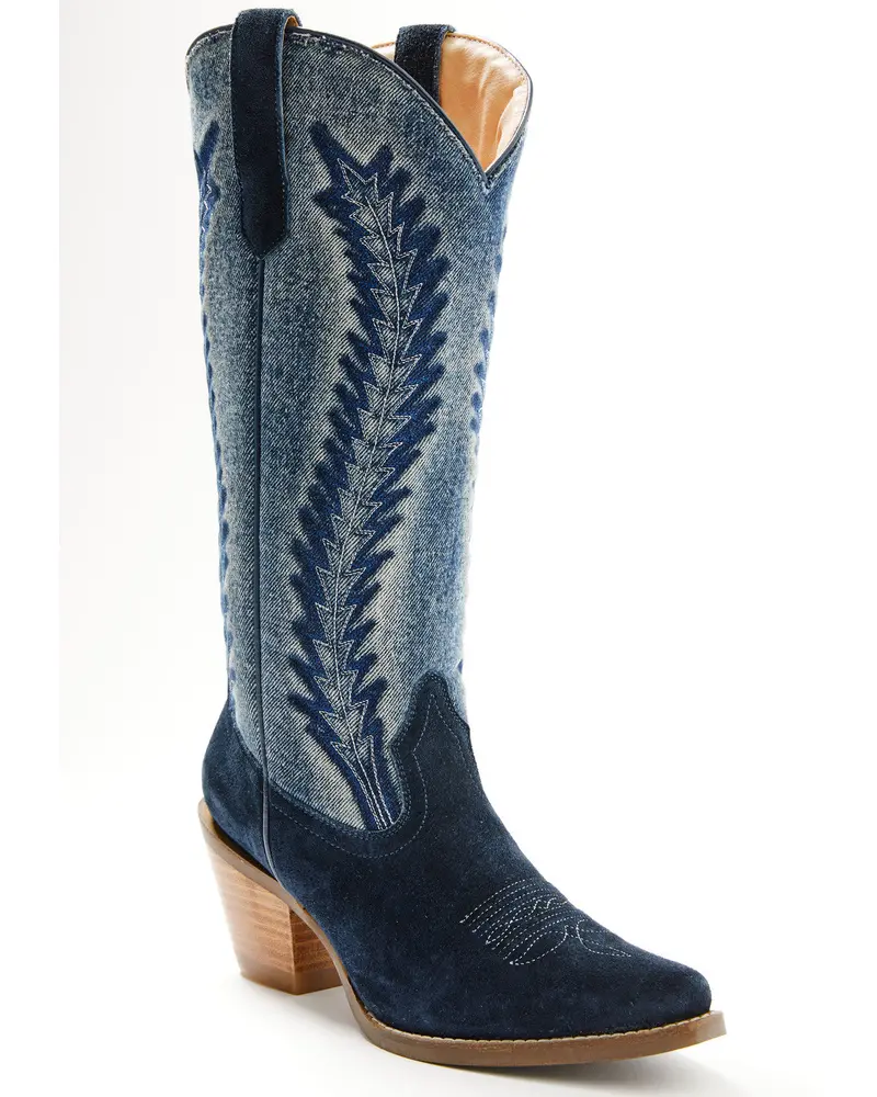 Sawtelle Denim Tall Western Boots - Snip Toe 1