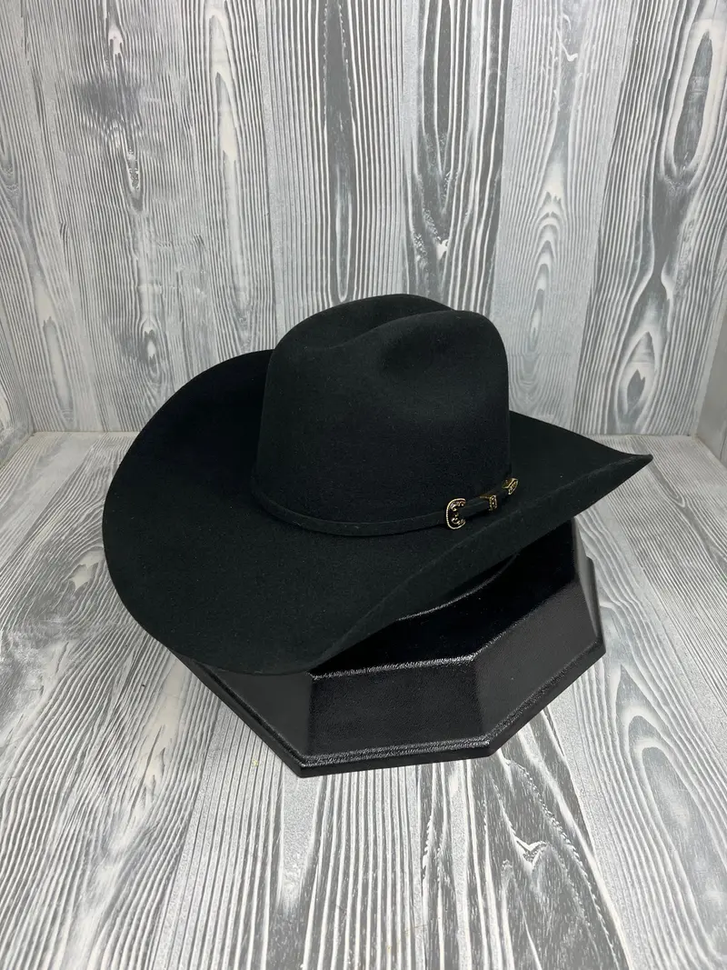 Serratelli Black Pure Wool Cowboy Hat 4 1/4" Brim 1