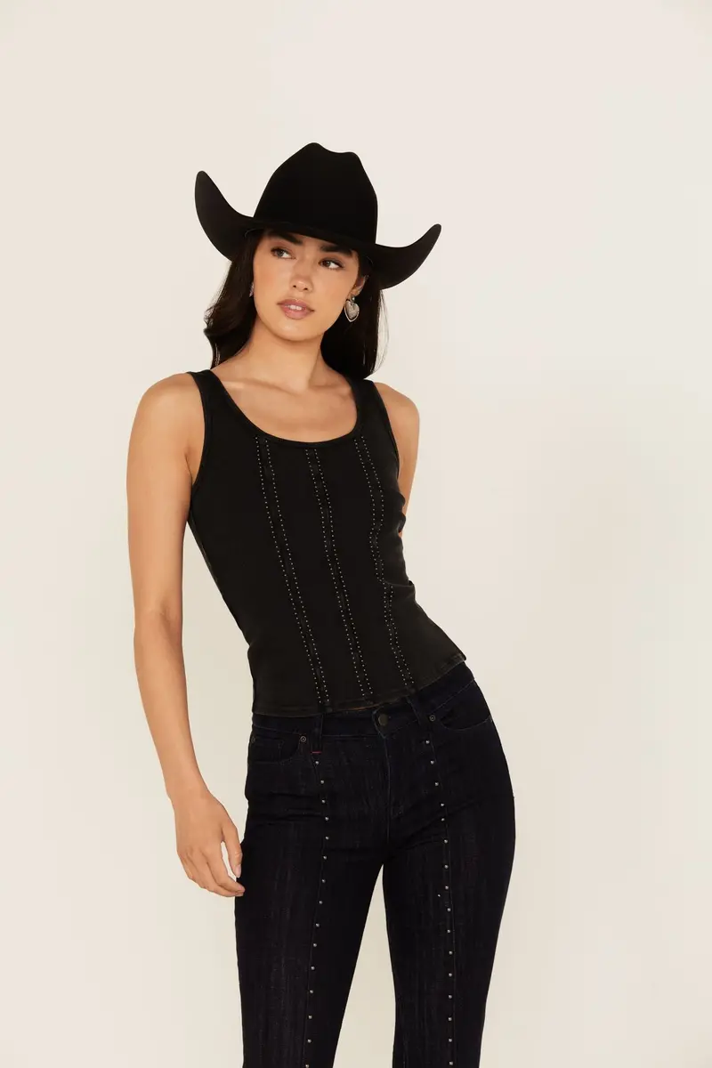 Sevier Studded Ribbed Tank Top 1