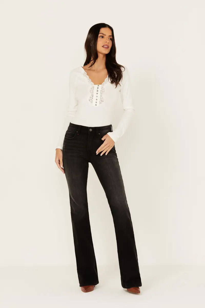 Shadow Lane Mid Rise Stretch Bootcut Jeans 1