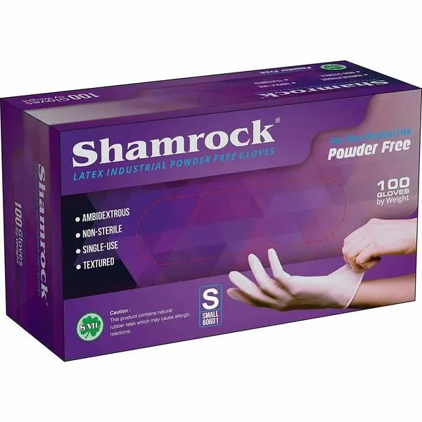 Shamrock Latex Gloves Powder Free 1