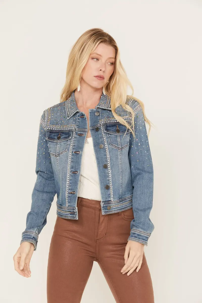 Shiloh Drive Embellished Denim Trucker Jacket 1