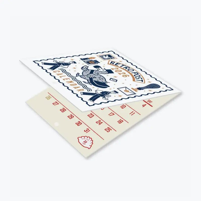Shinnippon Calendar - 2026 Calendar - Retro Post - Wall-Hanging - Mini 1