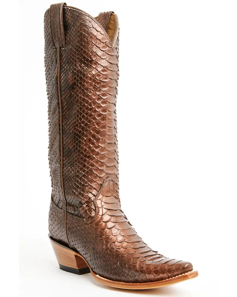 Slay Exotic Python Tall Western Boots - Snip Toe 1