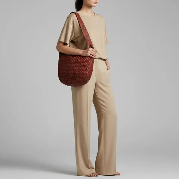 Spaghetti Western Modern Weave-Pattern Hobo Bag - Swc129cg 1
