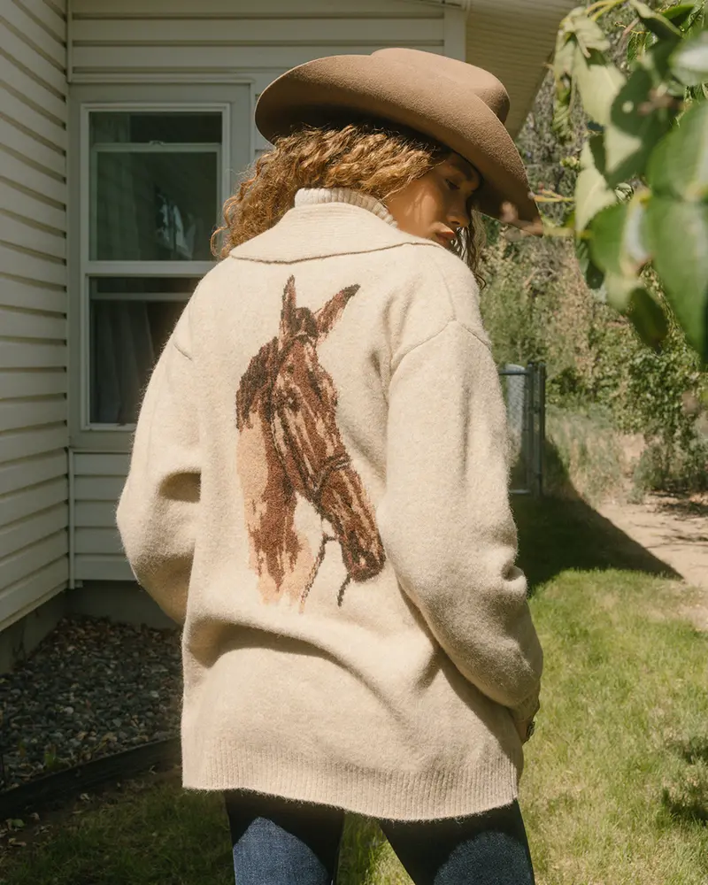 Spartan Horse Cardigan Sweater 1