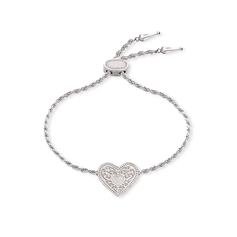 Spurwest Trading Co. Audrey Heart Bracelet - Silver 1