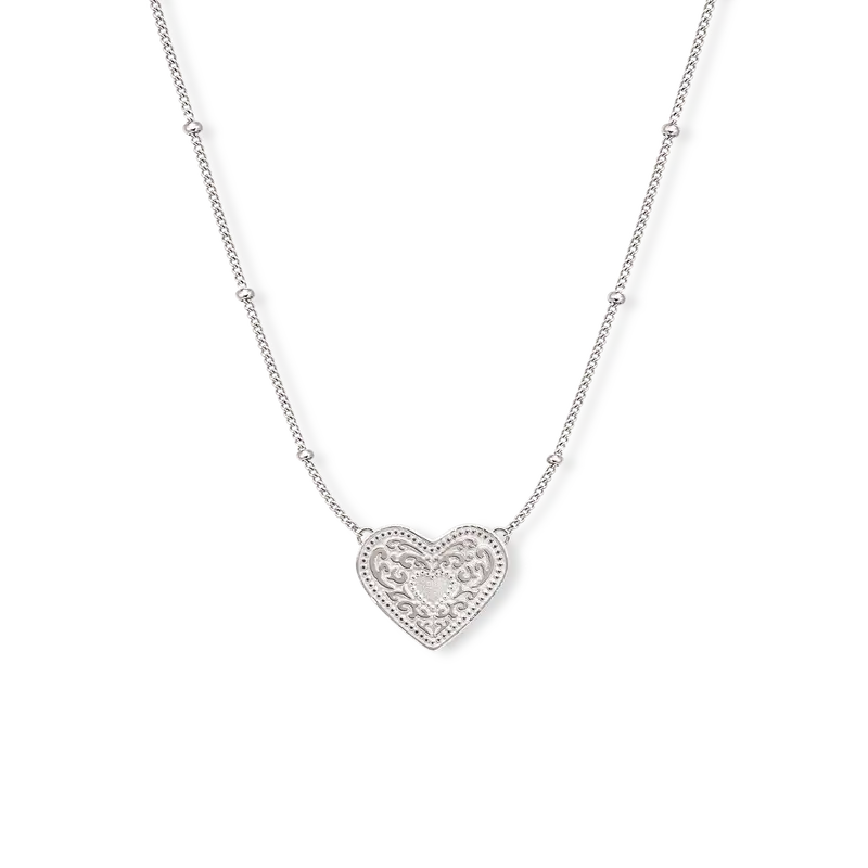 Spurwest Trading Co. Audrey Heart Necklace - Silver 1