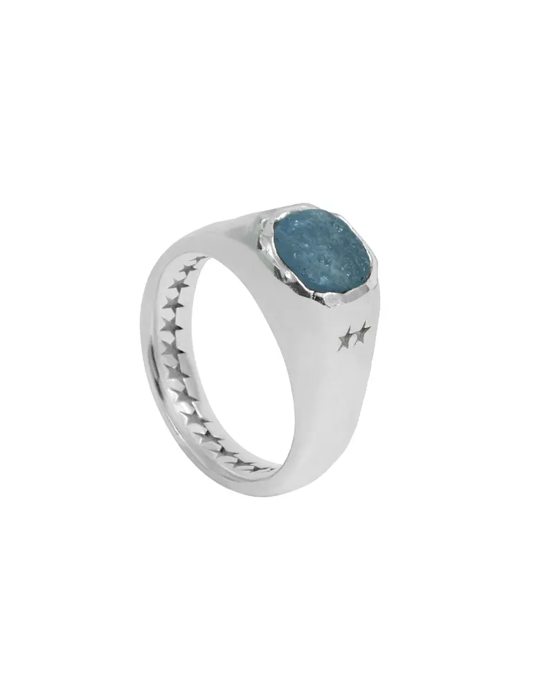 Square Blue Stone Signet 1