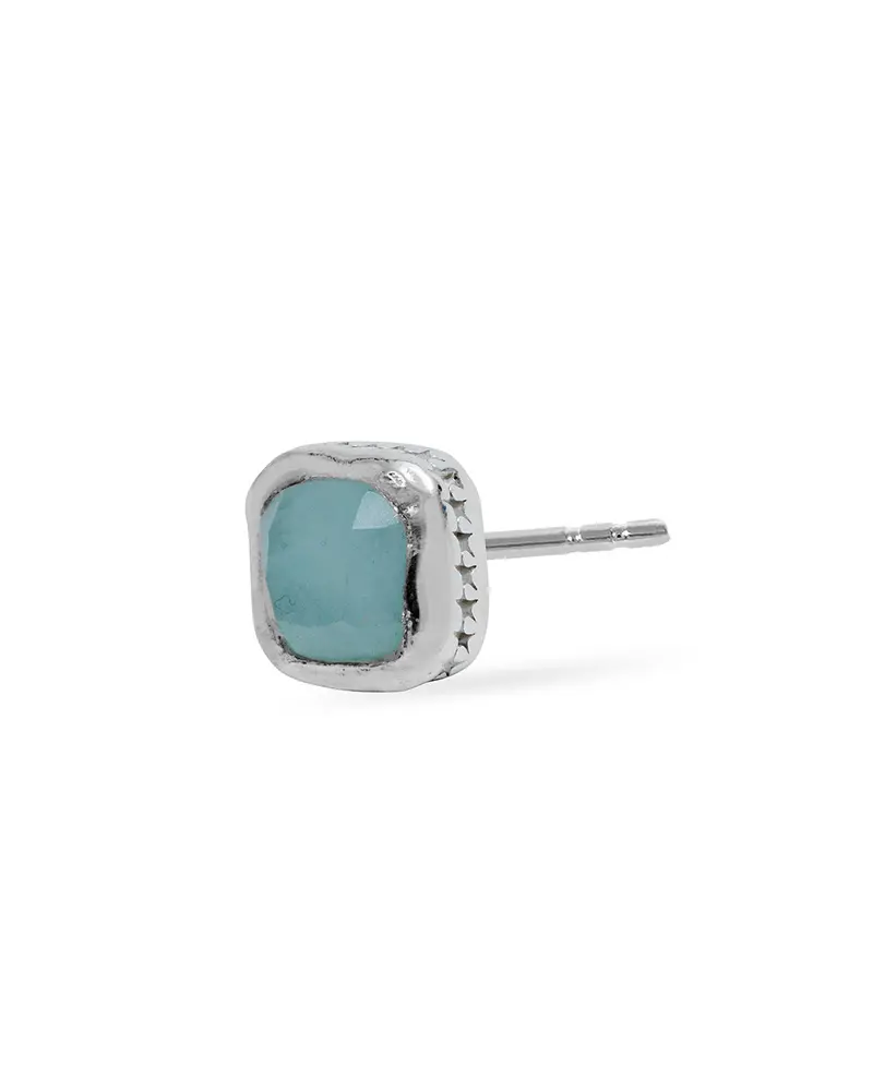Square Blue Stone Stud 1