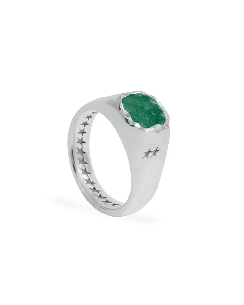 Square Green Stone Signet 1
