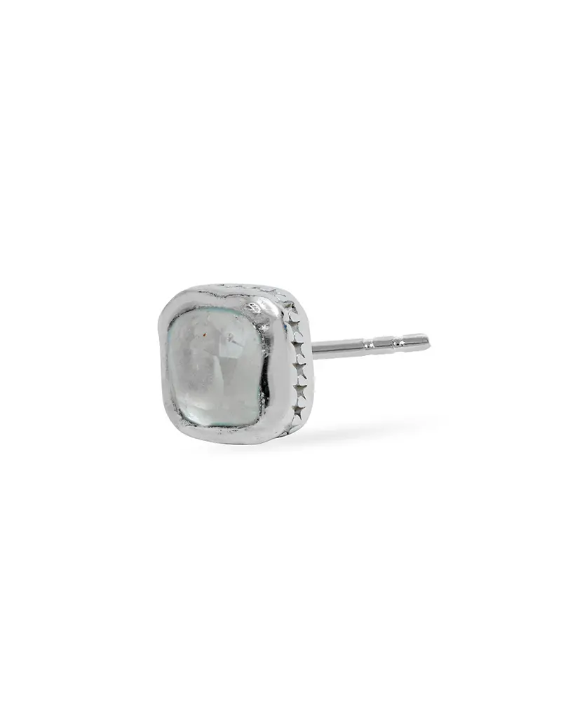 Square White Stone Stud 1