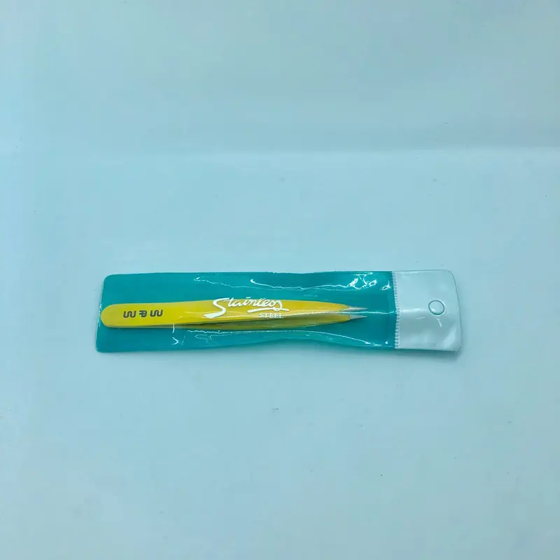 Stainless Tweezer - Pointy Regular Yellow 1