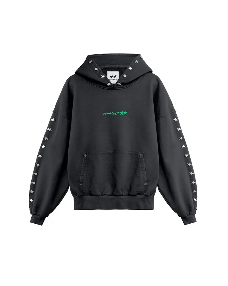 Stars Studded Coal Hoodie 1
