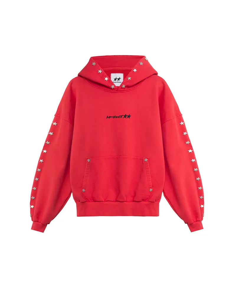 Stars Studded Red Hoodie 1