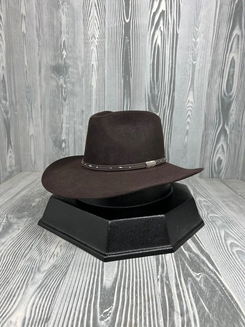 Stetson Pawnee Chocolate 5X Felt 3 1/4" Brim Gun Club Collection 1