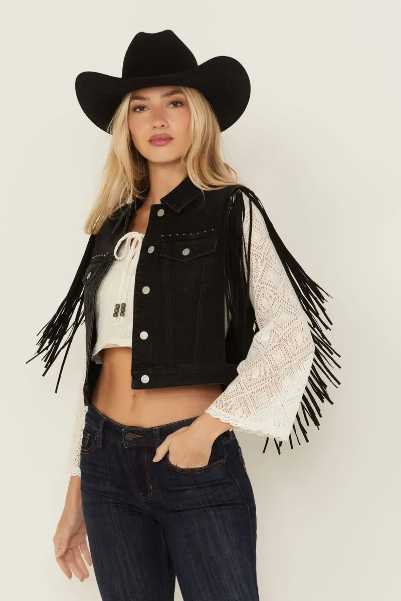 Studded Fringe Vest 1