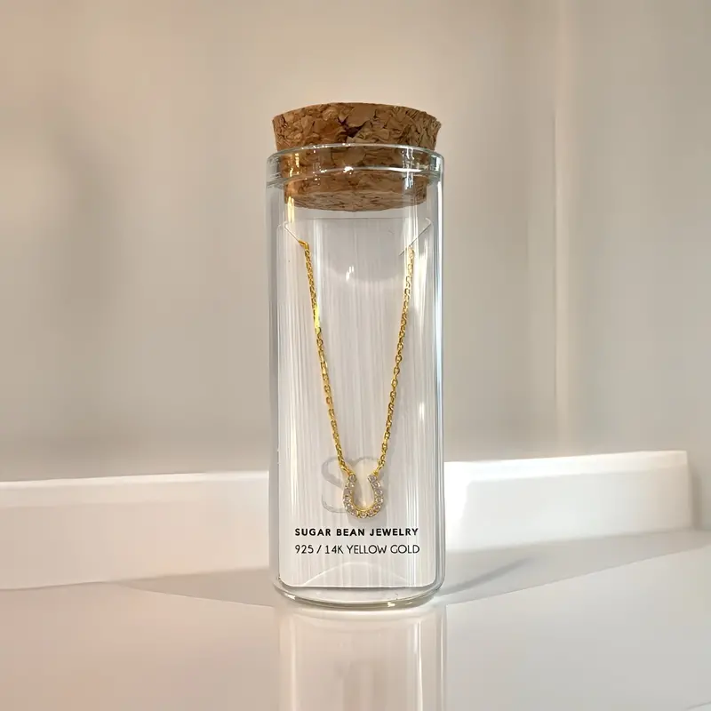 Sugar Bean Jewelry Petite Horseshoe Necklace - Yellow Gold 1