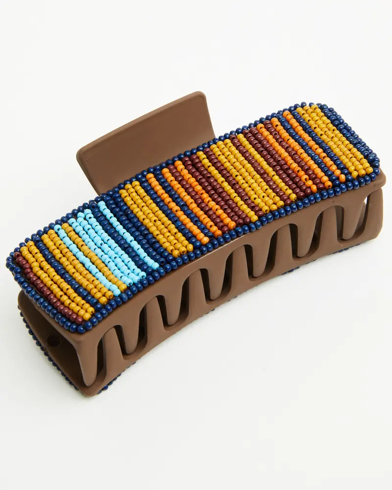 Sumner Serape Seed Bead Hairclip 1