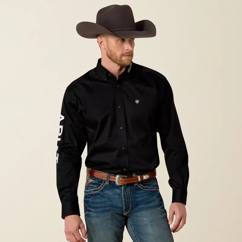 Team Logo Black Twill Classic Fit Shirt - 10017497 1