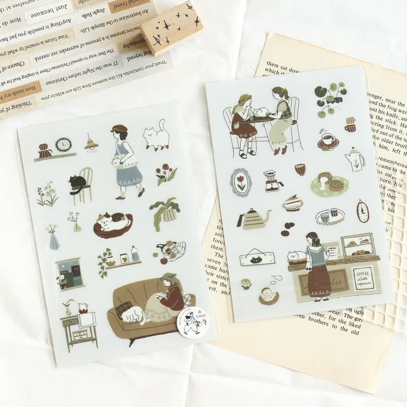 Teayou - Planner Sticker - Neko Cafe 1