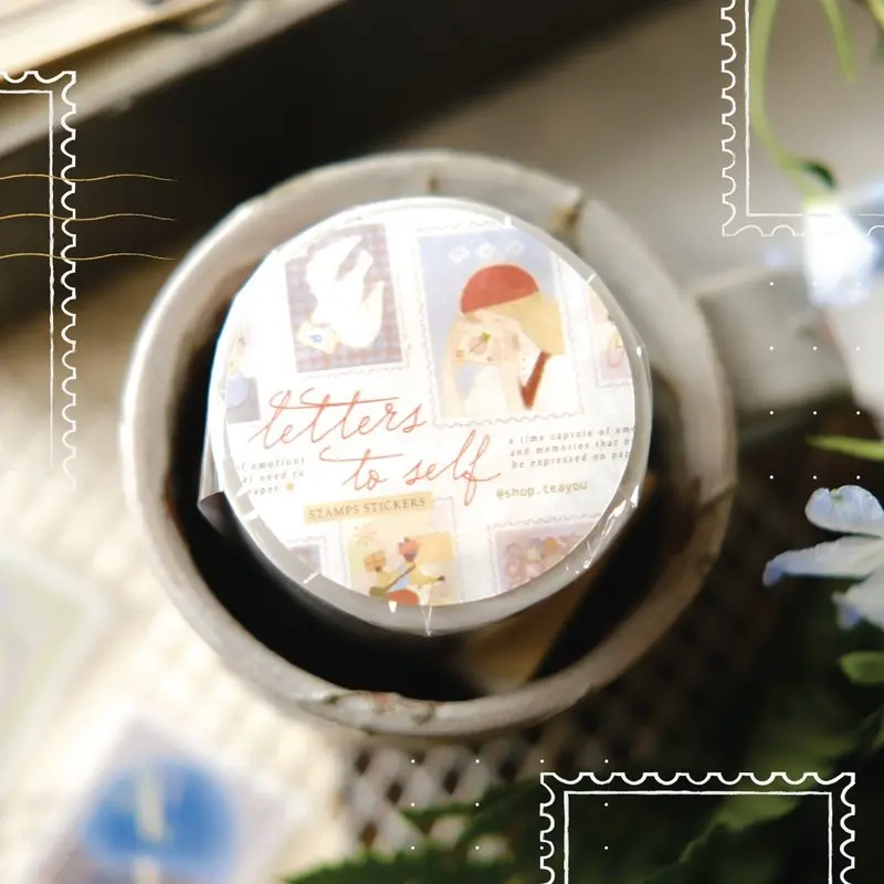 Teayou - Washi Tape - Letters To Self (Matte Pet) With Silver Foil 1