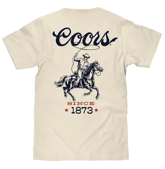 Tee Luv Made In The Usa Coors Beer Double Sided Cowboy T-Shirt - 75121 1