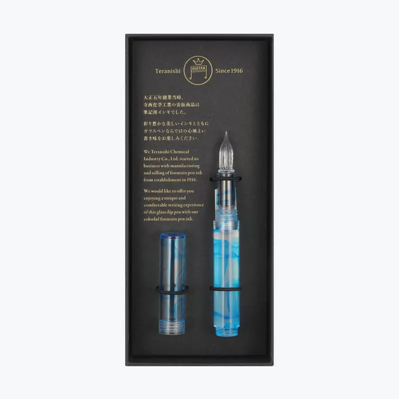 Teranishi - Calligraphy Pen - Glass Nib - Aurora - Blue 1