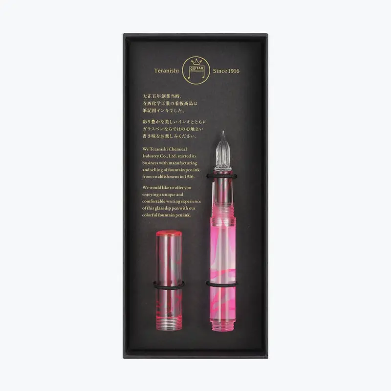 Teranishi - Calligraphy Pen - Glass Nib - Aurora - Pink 1